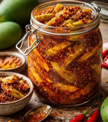 Jar of mixed Indian pickle