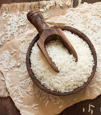 Bowl of long grain rice