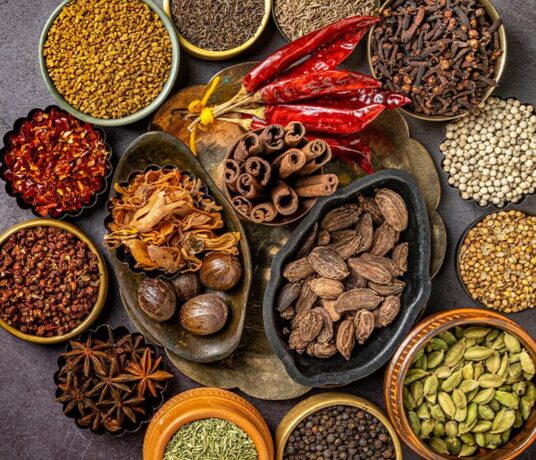 Spices being graded and sorted for export